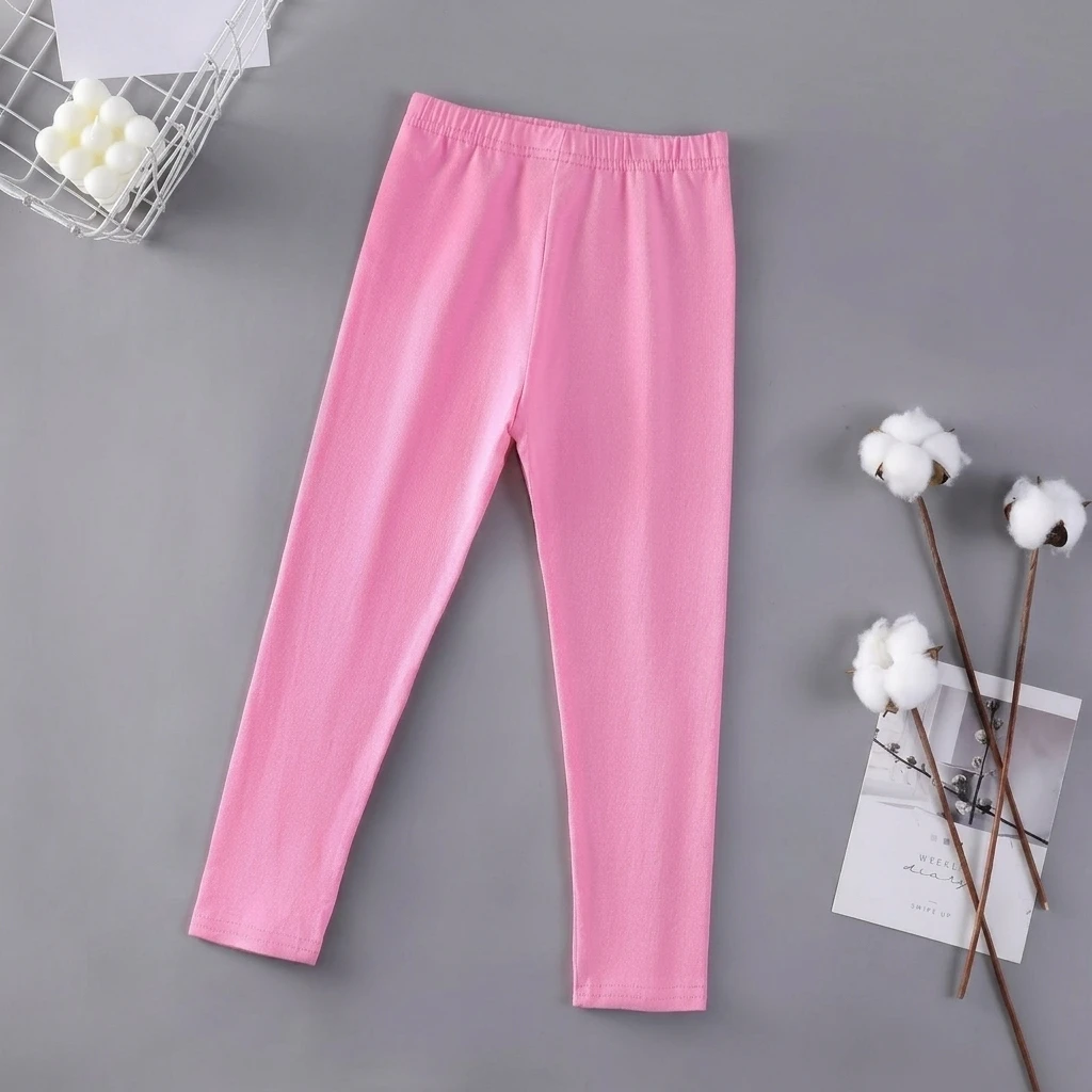 Legging extensible et confortable unicolore en coton pour le sport et l'école
